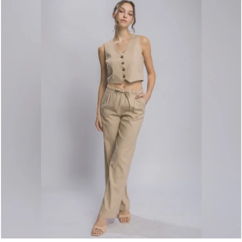💚💚LOVE TREE GREEN LINEN PANTS-NWOT💚💚 - Picture 3 of 13